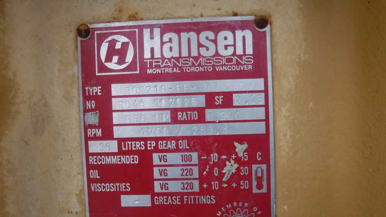 855 HP Hansen Gear Reducer Model RDE21S-FF-BN - GEAR REDUCERS