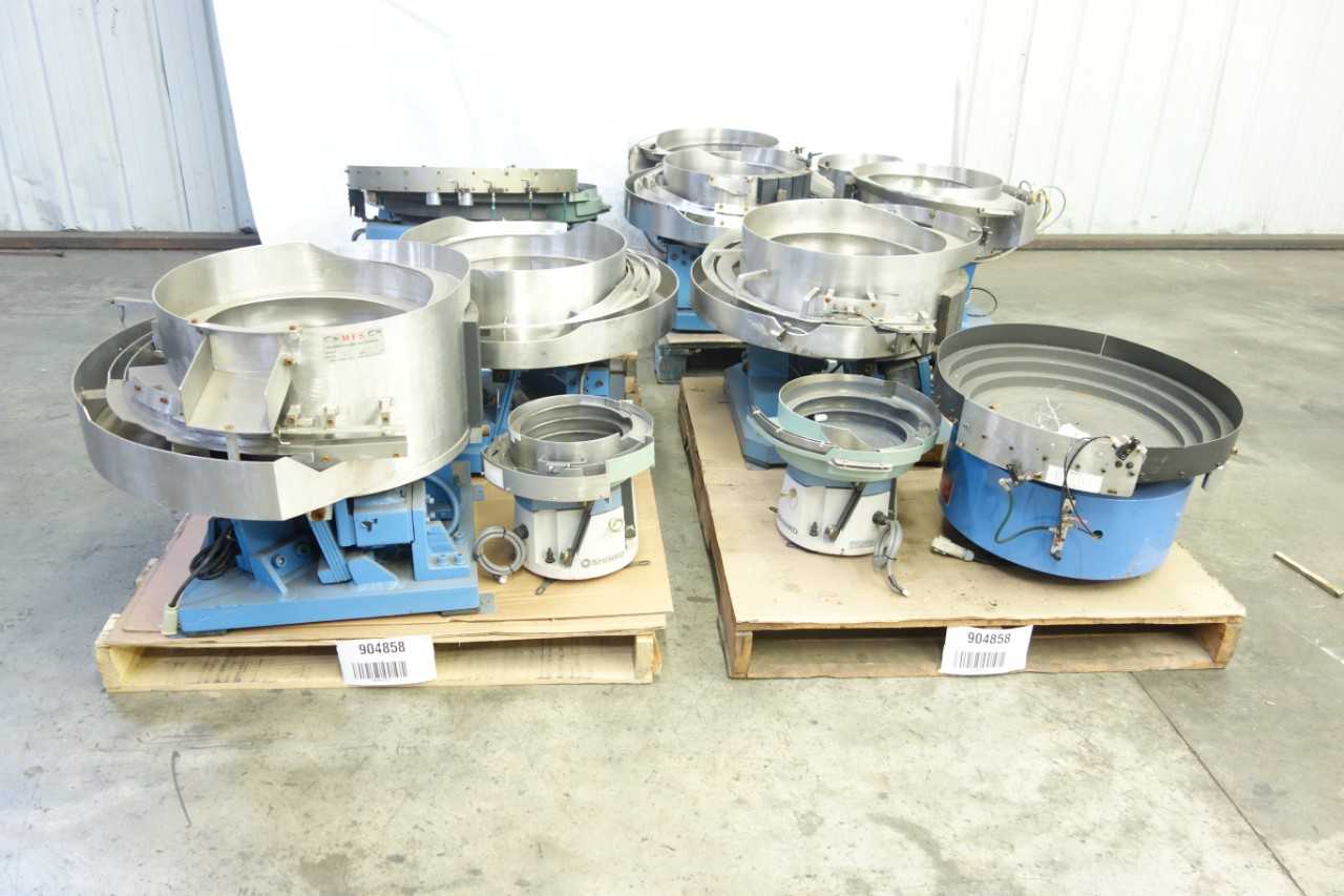 4 PALLETS OF ASSORTED VIBROBLOCK ROTARY FEEDERS - HAND TOOLS