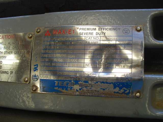125 HP 1800 RPM 444T Frame Teco West Motor - ELECTRIC MOTORS