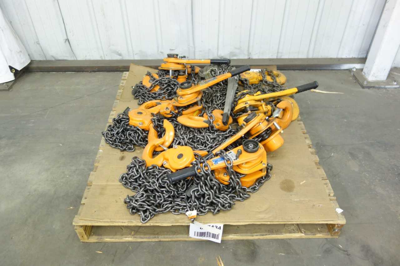 PALLET OF ASSORTED LEVER CHAIN MANUAL HOISTS - LIFTING EQUIPMENT