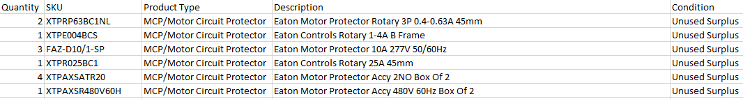 Quantity of 12x Assorted Motor Circuit Protectors - ELECTRIC MOTORS Quantity of 12x Assorted Motor Circuit Protectors - ELECTRIC MOTORS