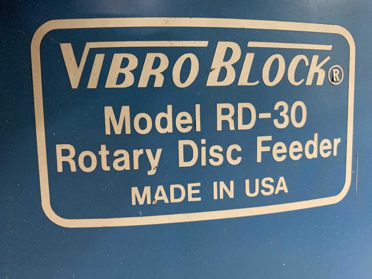 VIBRO BLOCK RD-30 ROTARY DISC FEEDER BOWL - PROCESS EQUIPMENT