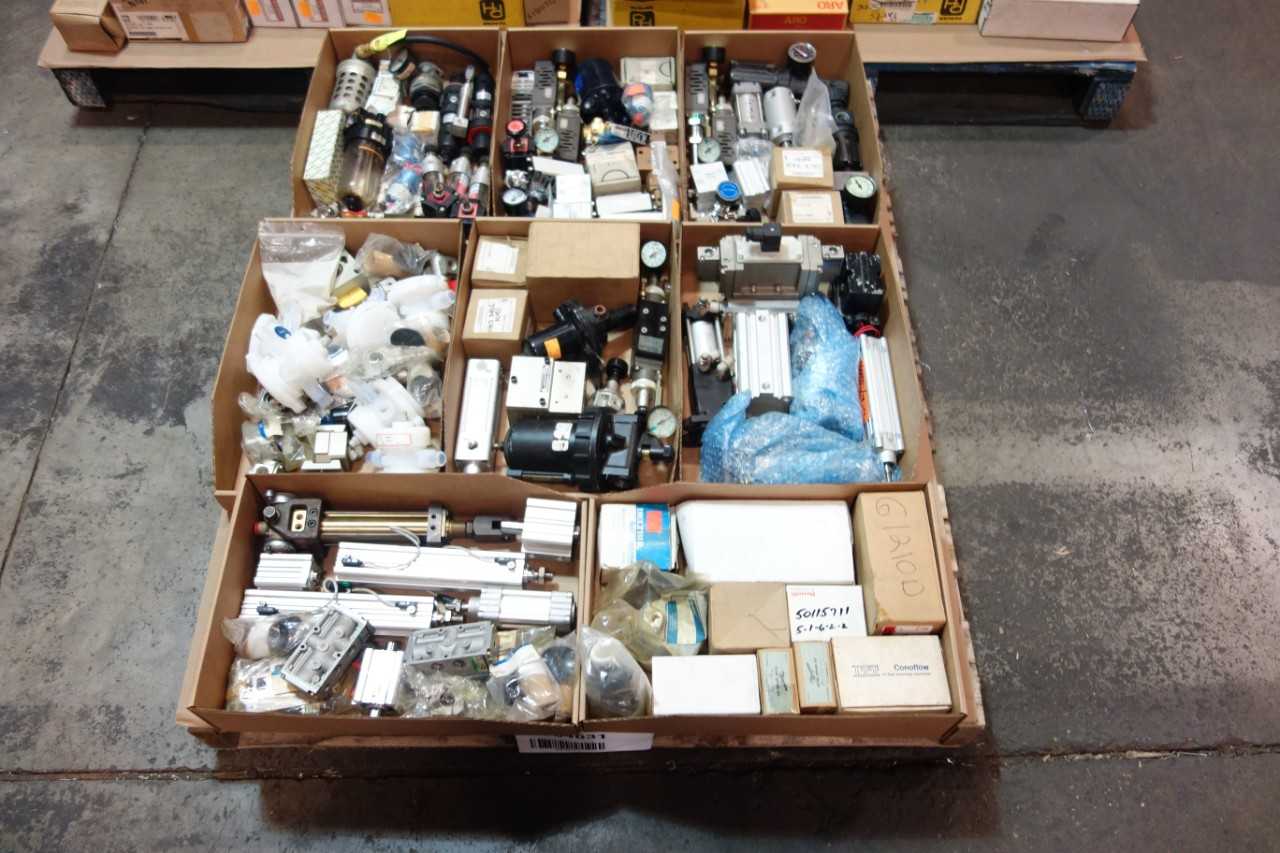 3 PALLETS OF ASSORTED PNEUMATIC CYLINDERS, PARTS, ACCESSORIES - PNEUMATIC CYLINDERS & ACTUATORS