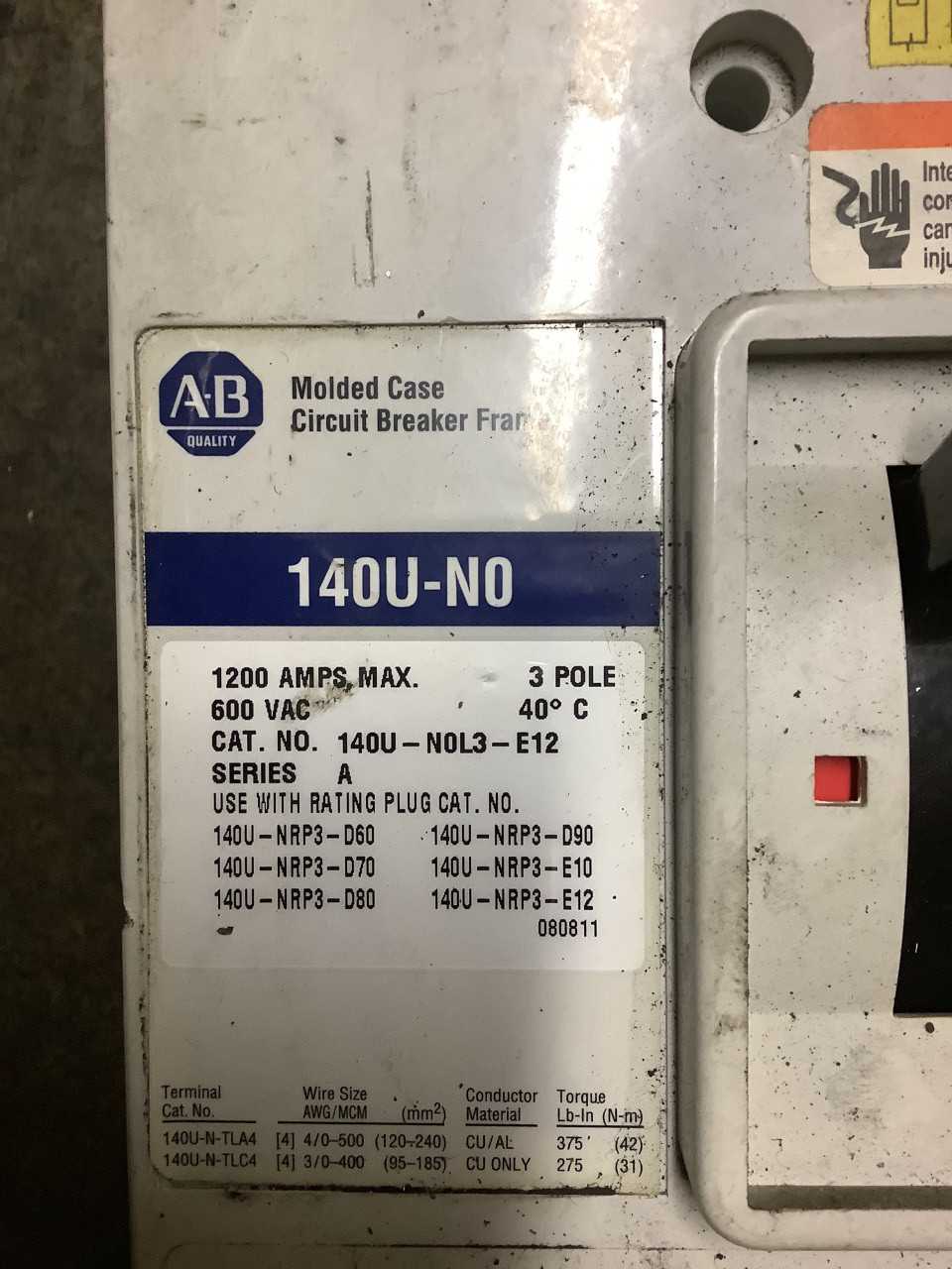 Allen Bradley 140U-NO Circuit Breaker - CIRCUIT BREAKERS