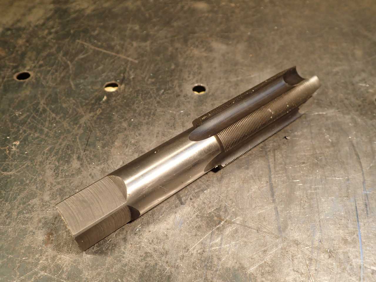 Wood & Spencer .969" -32 NS Hand Thread Tap: 4-Flute, 2-1/2" Long Flutes, HS-GE - MACHINING ACCESSORIES & TOOLING