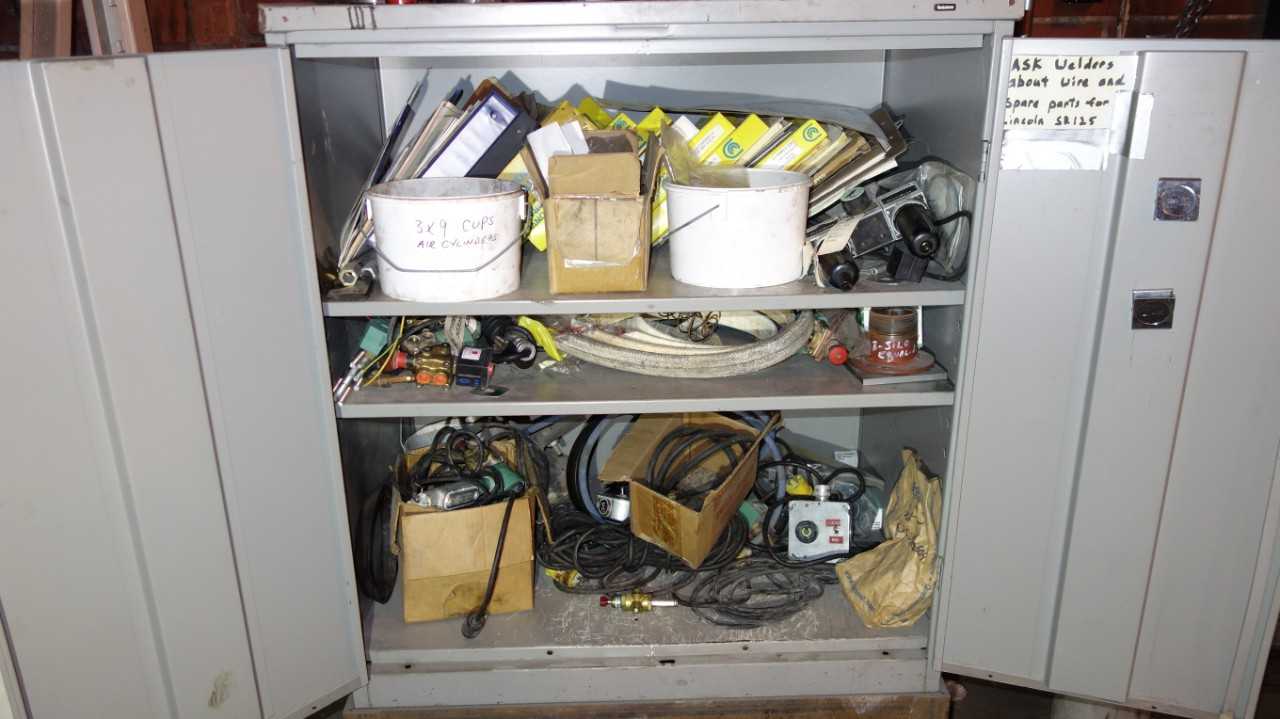 CABINET W/ CONTENTS, ASSORTED MRO ELECTRICAL - INDUSTRIAL PARTS