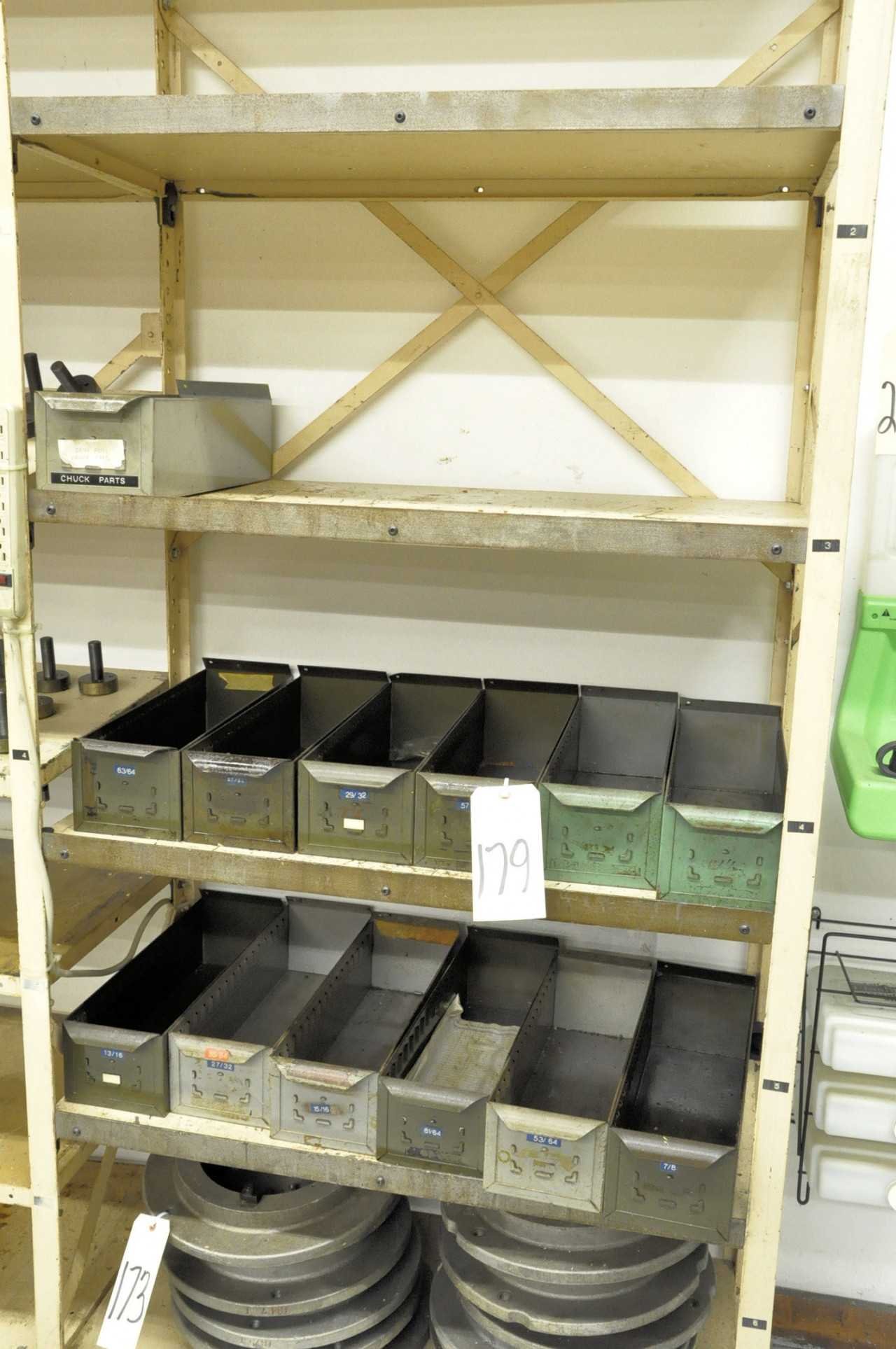 Lot-(13) Empty Bins on (3) Shelves - ELECTRIC POWER TOOLS