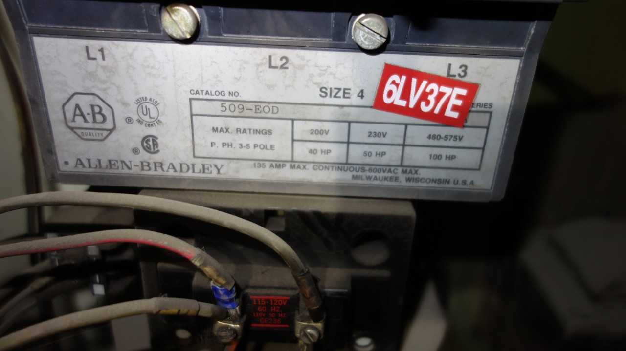 ALLEN BRADLEY 509-EOD SIZE 4 FUSIBLE COMBINATION STARTER DISCONNECT - MOTOR STARTERS