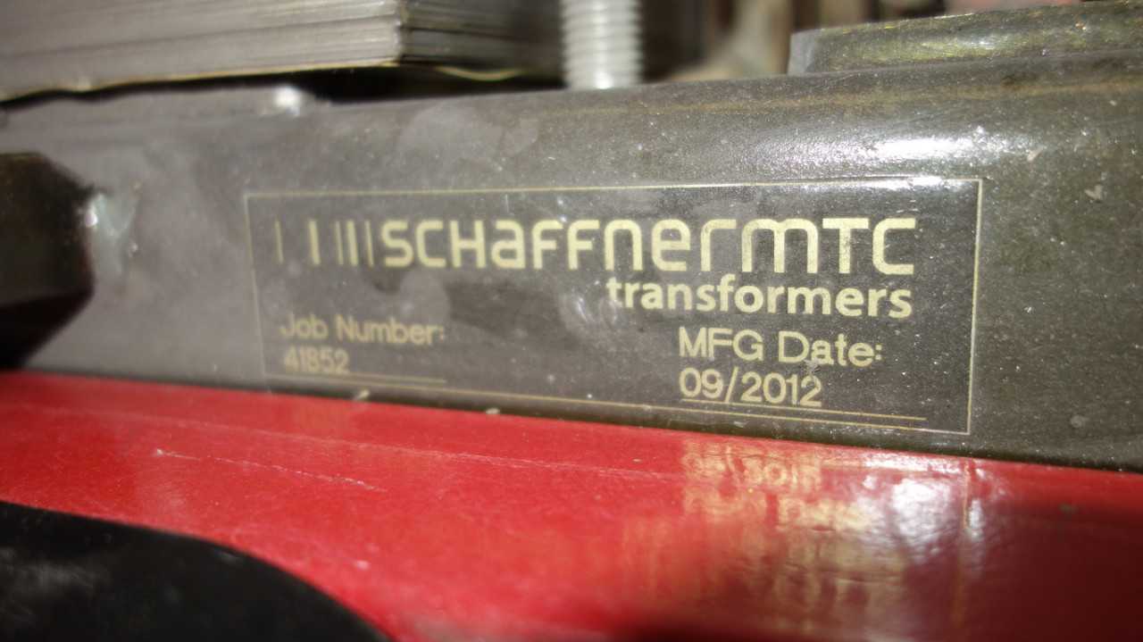 SCHAFFNERMTC 41852 TRANSFORMER - CONTROL TRANSFORMERS