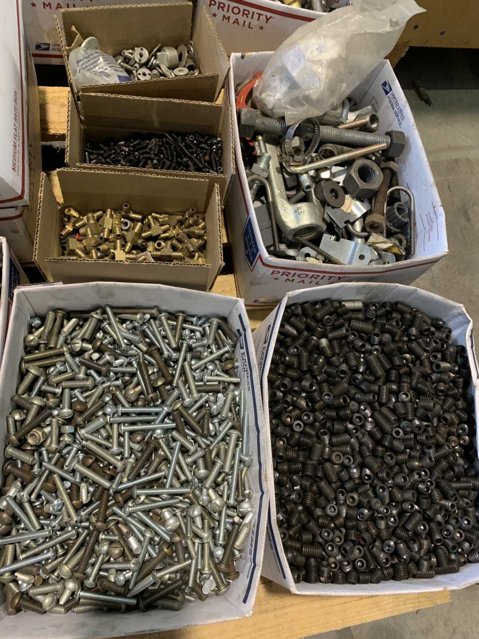 PALLET OF BOLTS AND FITTINGS VARIOUS TYPES AND SIZES - PROCESS EQUIPMENT