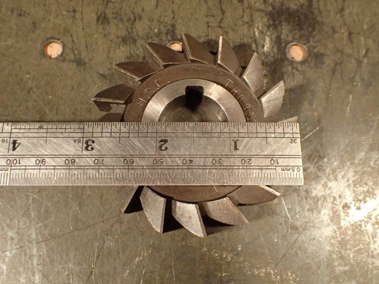 Thurston 1/2" Straight Plain Tooth Side Mill Milling Cutter: 3" OD 1" Arbor Hole - MILLING TOOLS