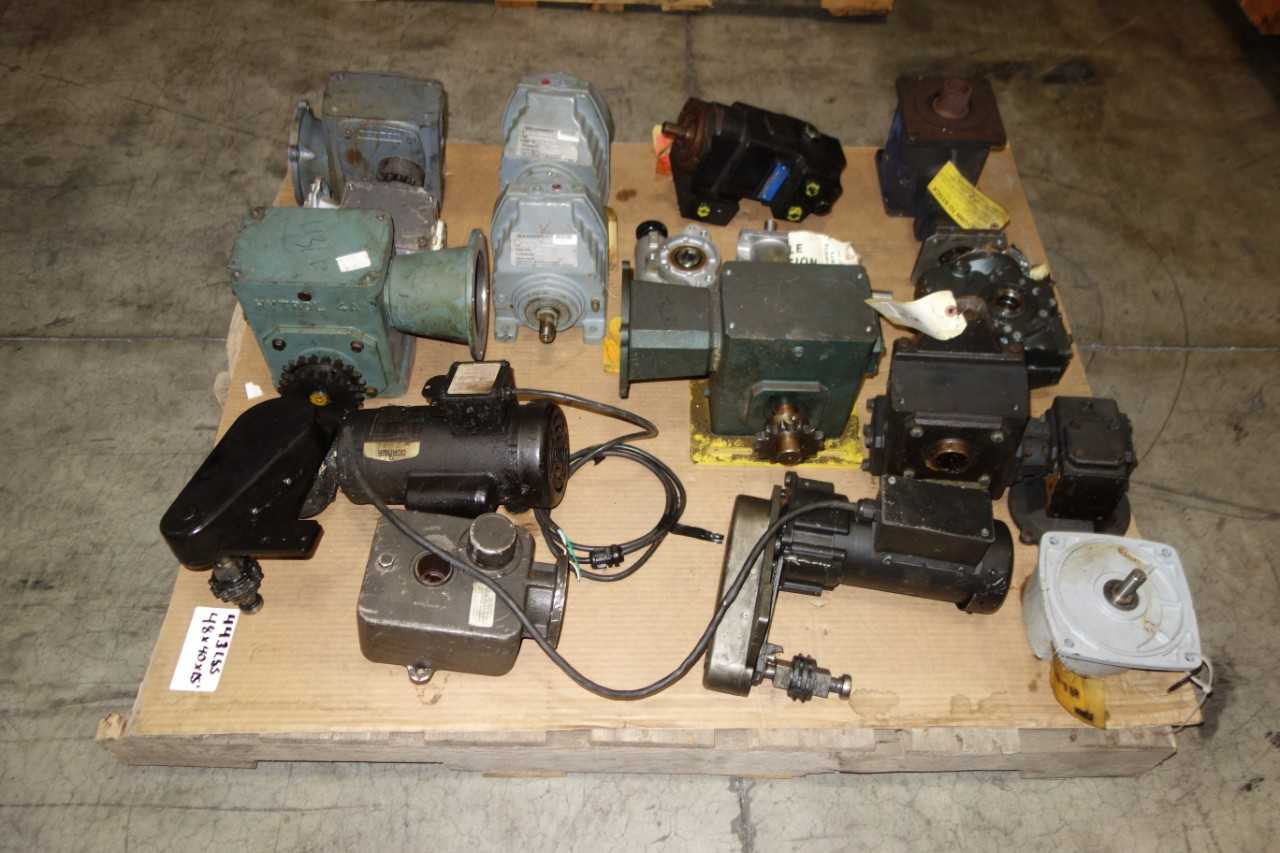 PALLET OF GEAR DRIVES AND MOTORS - GEAR REDUCERS