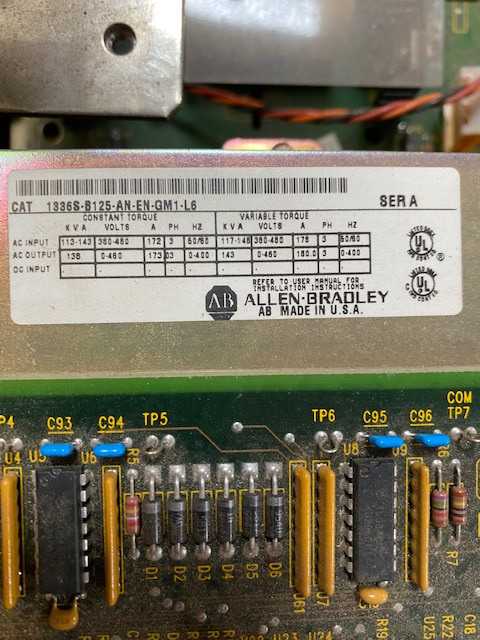 Allen Bradley Drive 1336S-B125-AN-EN-GM1-L6 Series A - Used - Bench Tested - MOTOR DRIVES