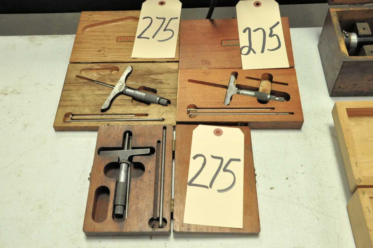 Lot 3 Asstd Micrometer Depth Gauges with Cases - ELECTRIC POWER TOOLS