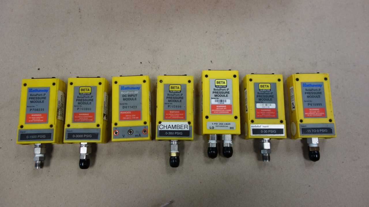 LOT OF 7 BETA BETAPORT-P PRESSURE MODULE FOR CALIBRATOR - ELECTRICAL TESTING EQUIPMENT