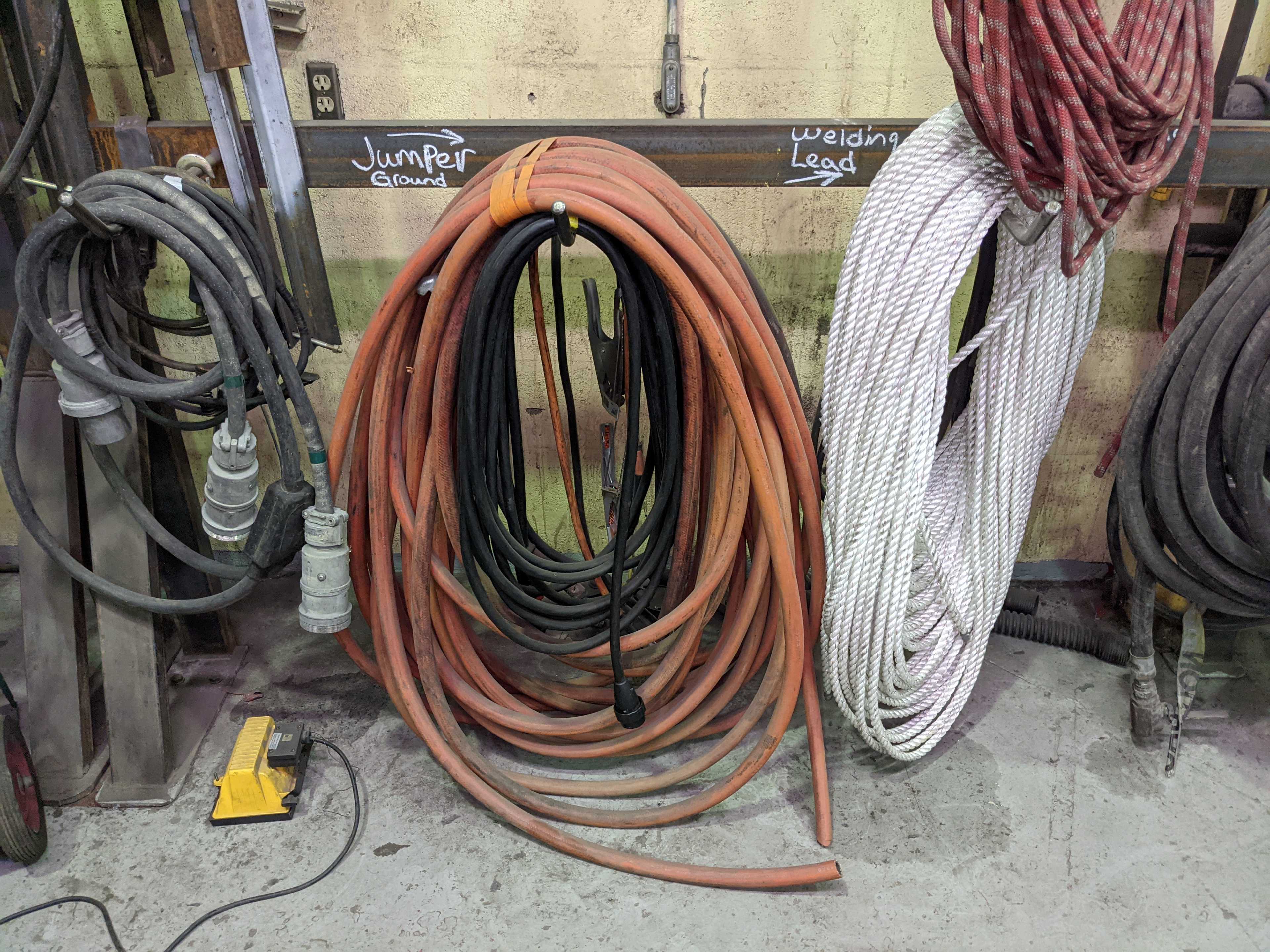 ASSORTED WELDING CABLES AND HOSE - WELDING EQUIPMENT
