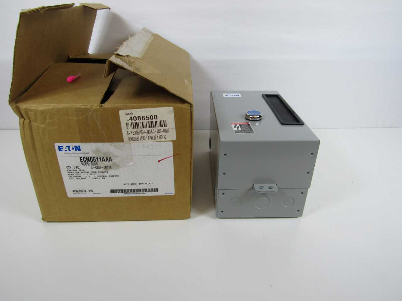 Lot of Quantity 1x ECN0511AAA Starter Enclosure - MOTOR STARTERS