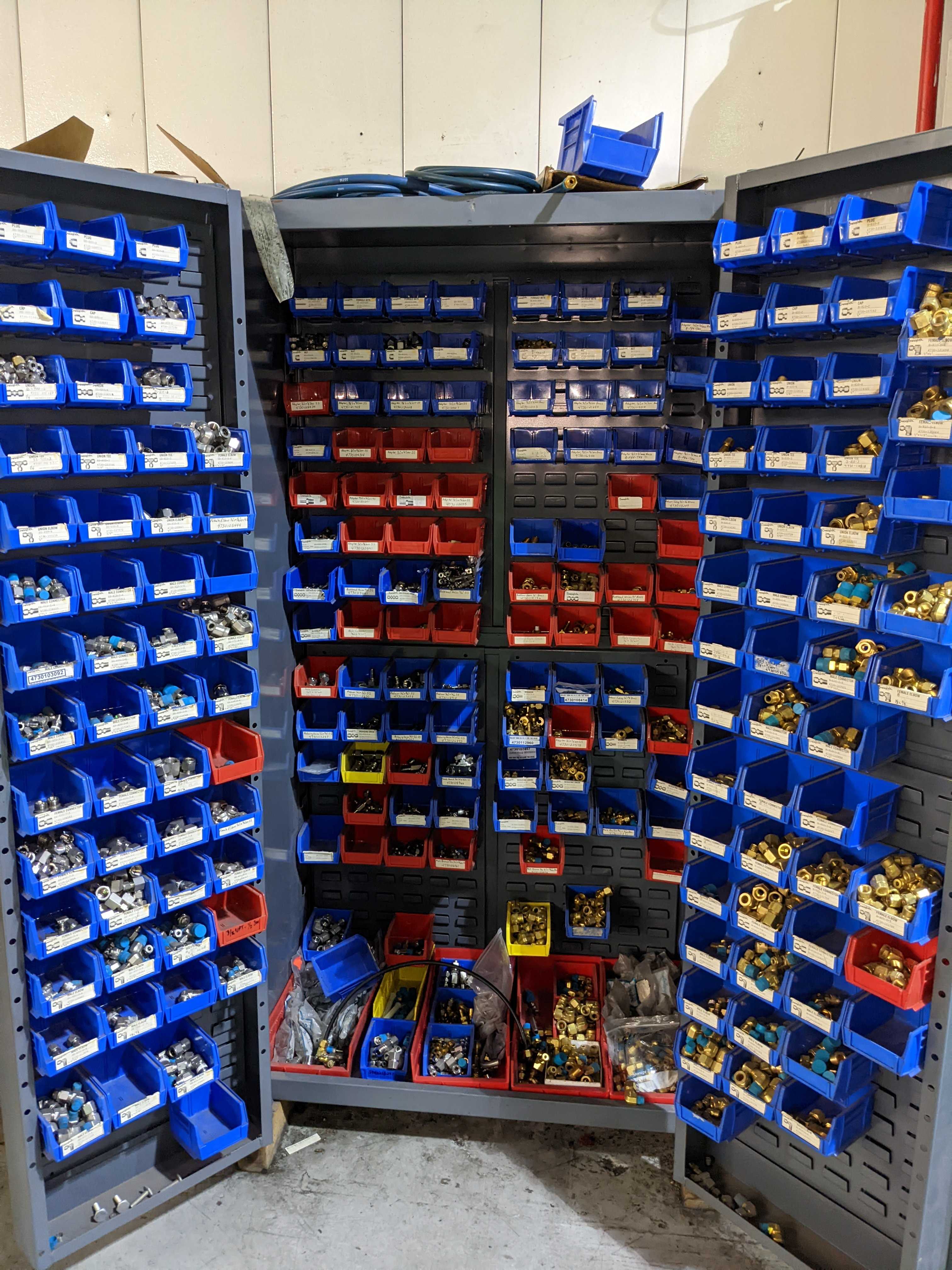 CABINET AND CONTENTS - INDUSTRIAL PARTS