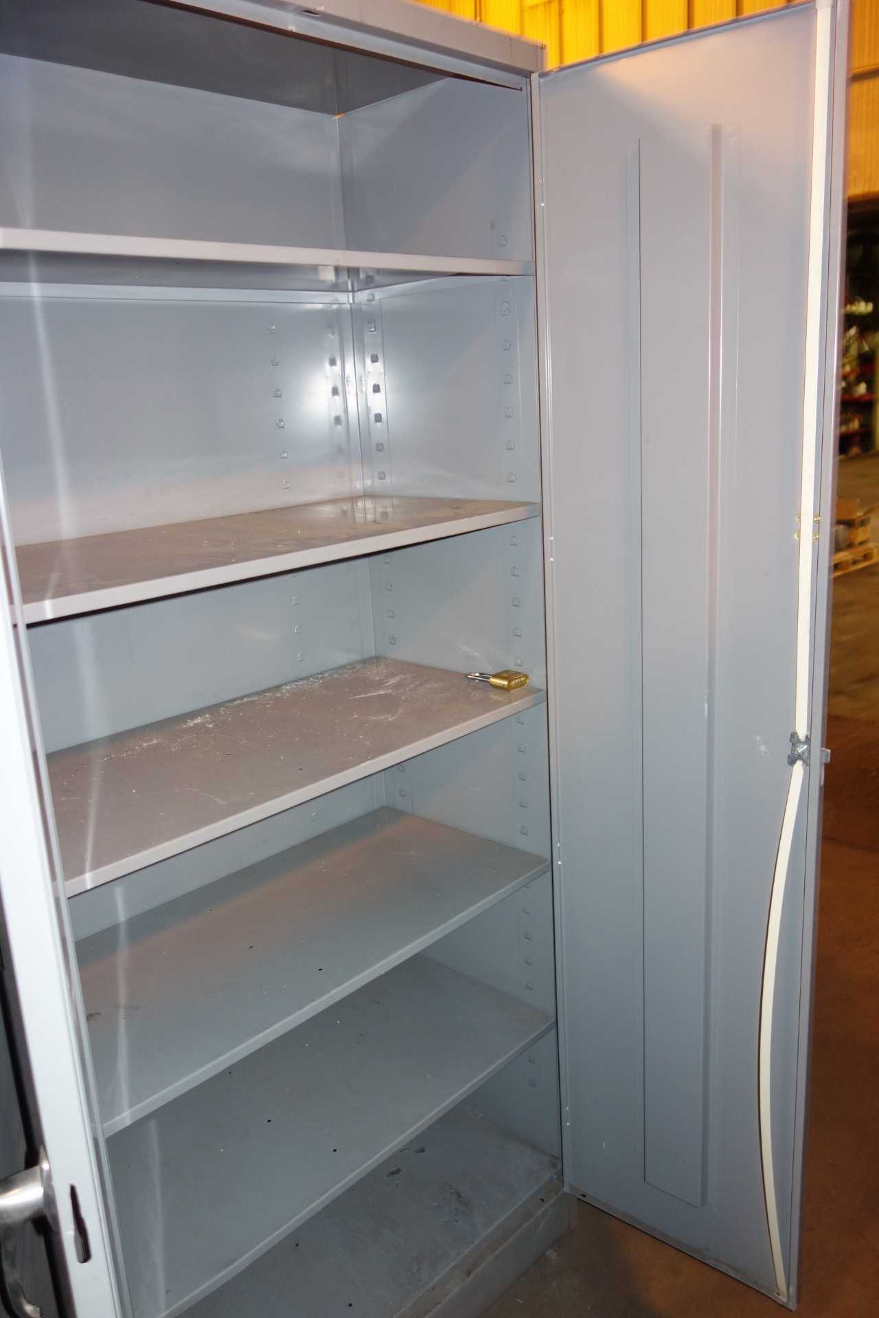 LOT OF 2 2 DOOR STEEL CABINETS - TOOL STORAGE