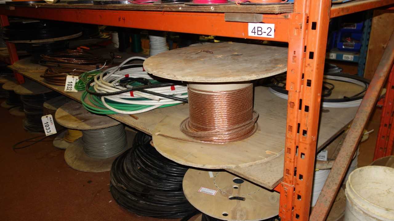 LOT OF ASSORTED SPOOLS OF WIRE - ELECTRICAL COMPONENTS