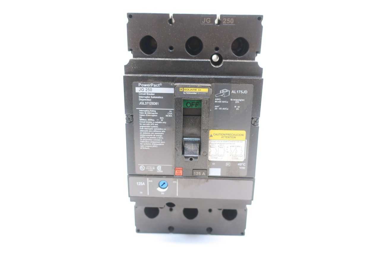NEW SQUARE D JGL37125D81 125A 600V-AC CIRCUIT BREAKER - CIRCUIT BREAKERS