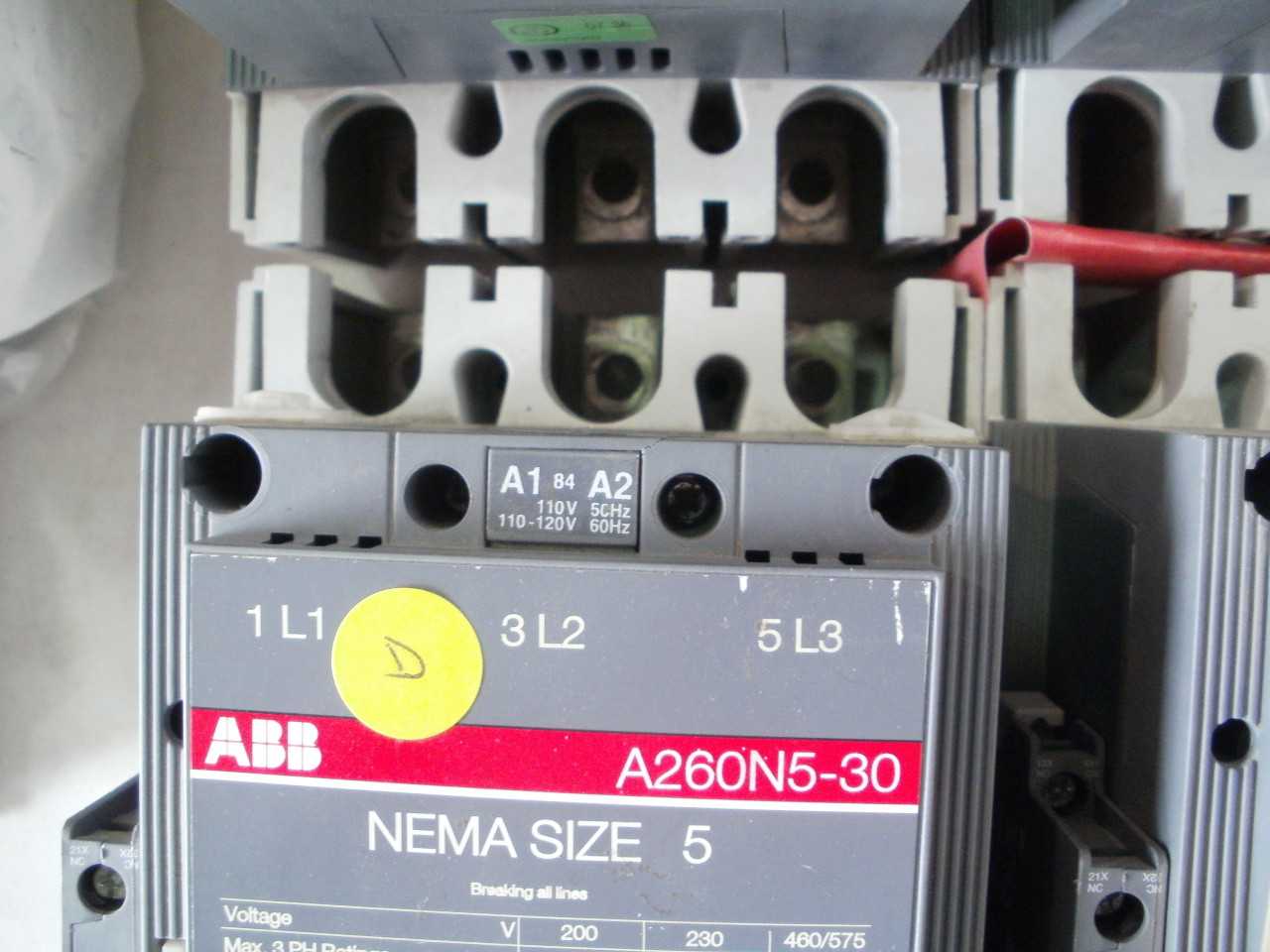 ABB NEMA SIZE 5 CONTACTOR ( QTY. 4 ) - CONTACTORS