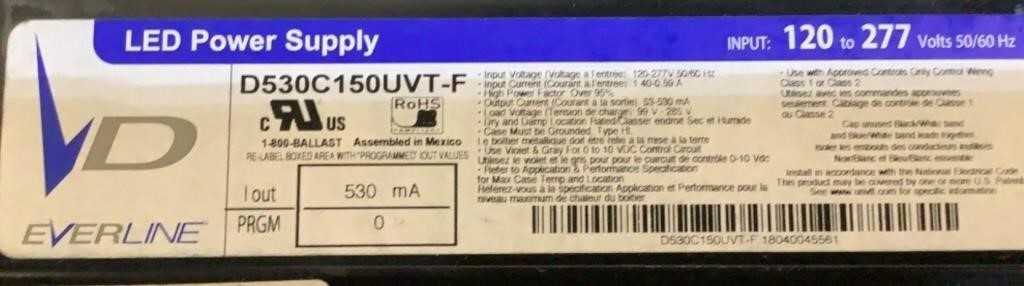 (Approximately 33) Assorted LED Drivers D530C150UVT-F - LIGHTING