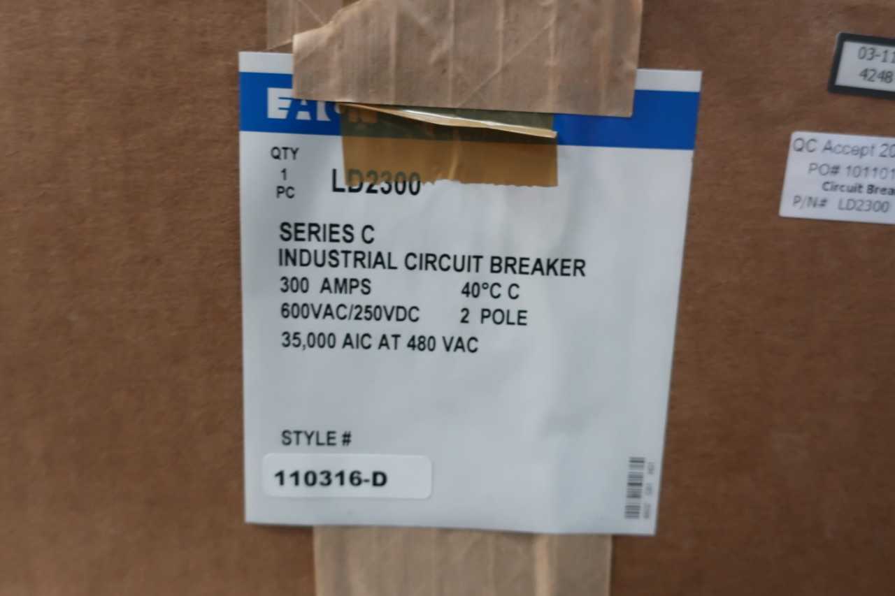 NEW EATON LD2300 MOLDED CASE CIRCUIT BREAKER 300A 2P 600V-AC - CIRCUIT BREAKERS