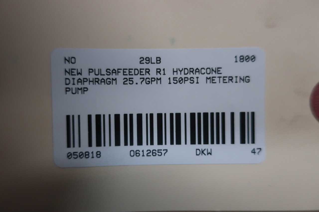 PULSAFEEDER R1 HYDRACONE DIAPHRAGM METERING PUMP - METERING PUMP