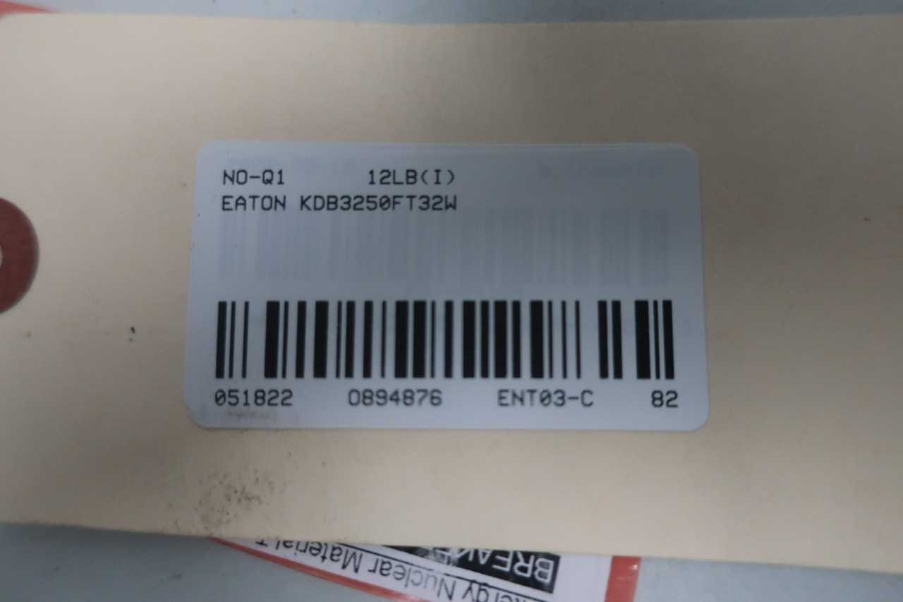 EATON KDB3250FT32W CIRCUIT BREAKER 3P 250A AMP 600V-AC - CIRCUIT BREAKERS