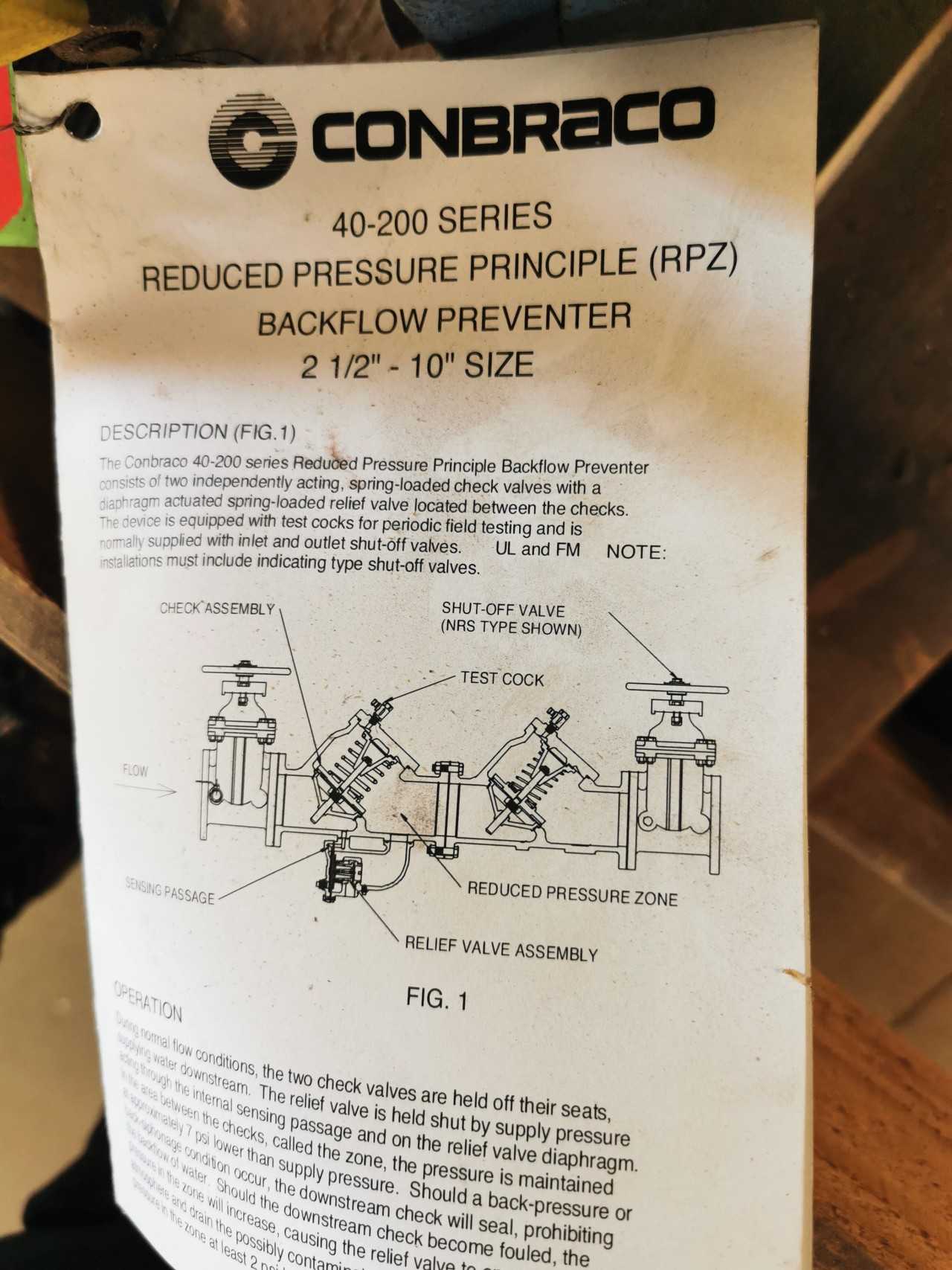 NEW Apollo Conbraco 6" Backflow Preventer valve - VALVES