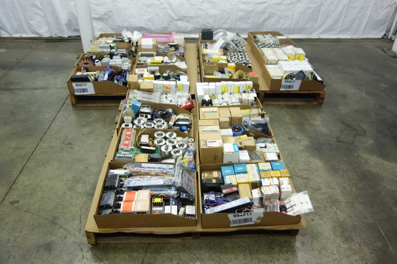 3 PALLETS OF ASSORTED ELECTRICAL COMPONENTS - ELECTRICAL COMPONENTS