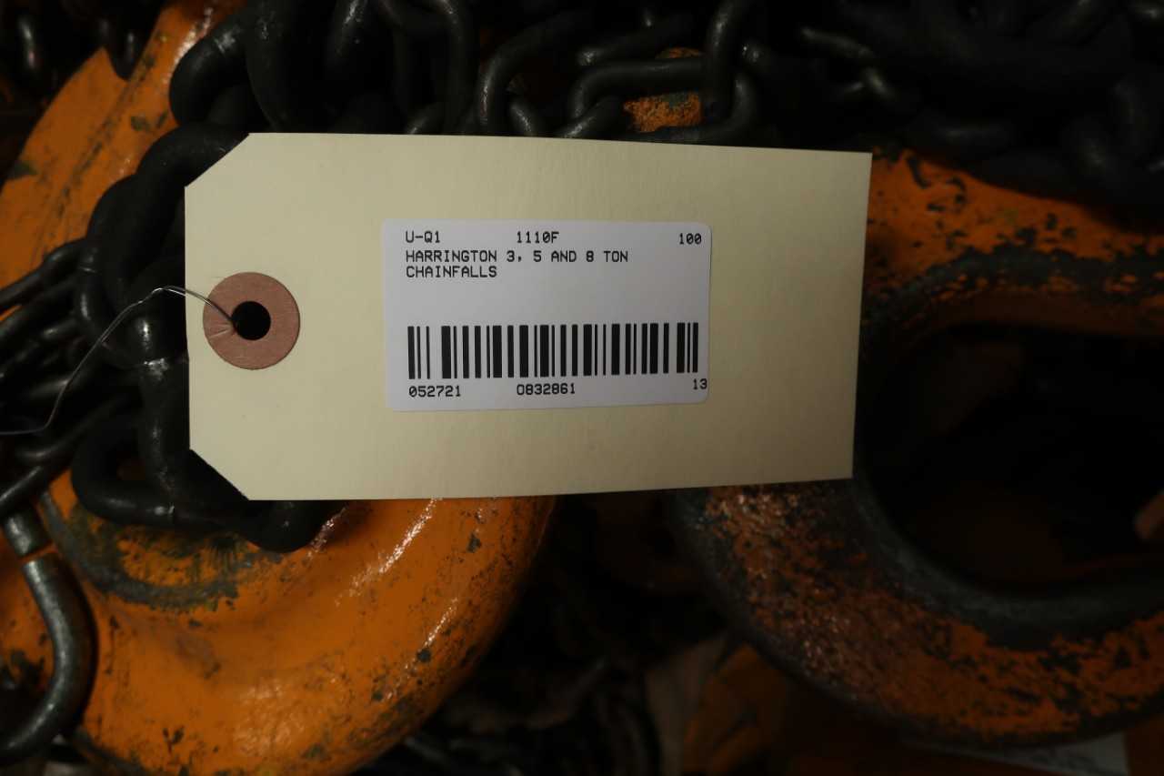 HARRINGTON 3, 5 AND 8 TON CHAINFALLS - LIFTING EQUIPMENT