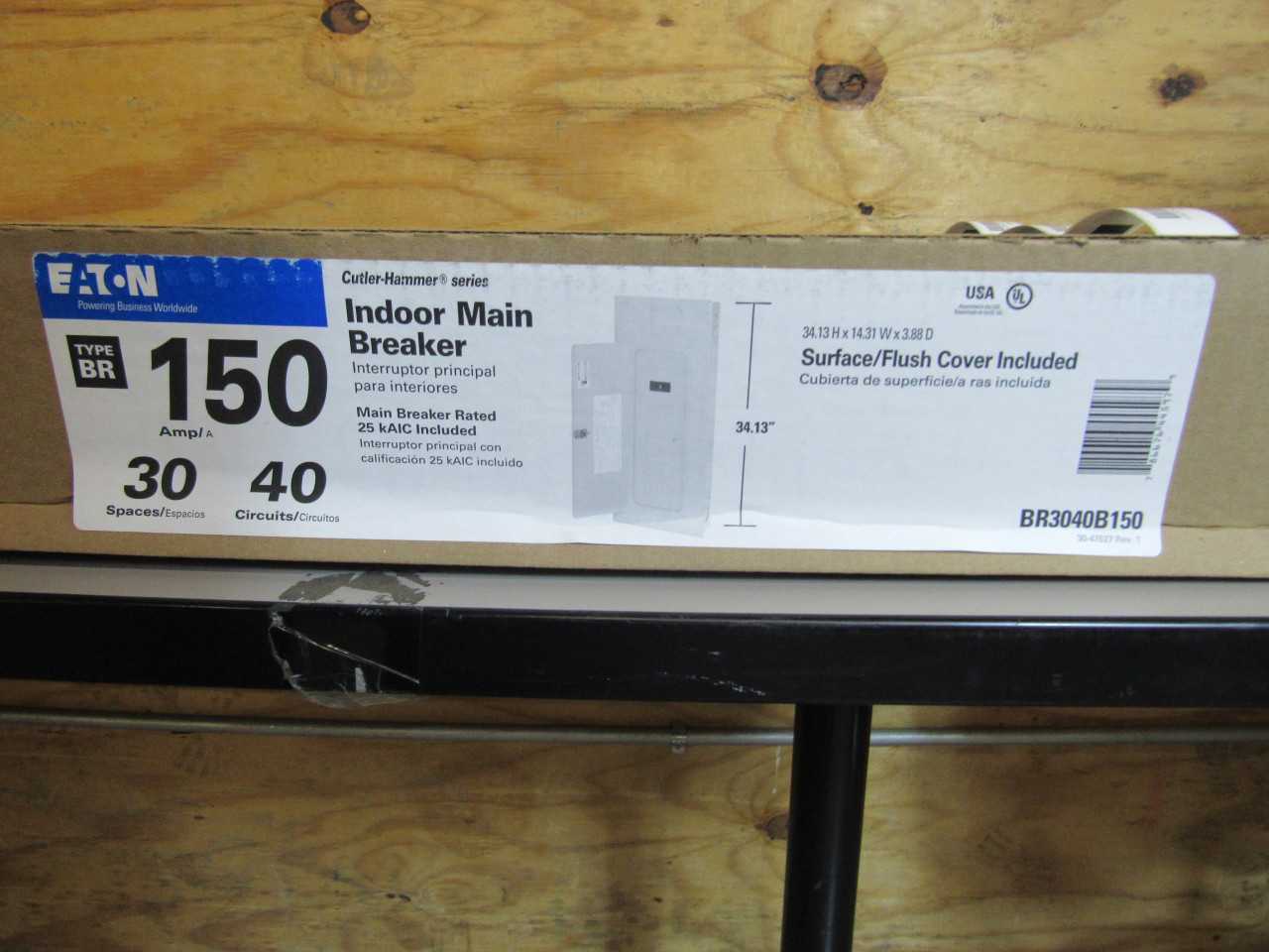 Lot of Quantity 1x BR3040B150 Main Breaker Panel - ELECTRICAL COMPONENTS