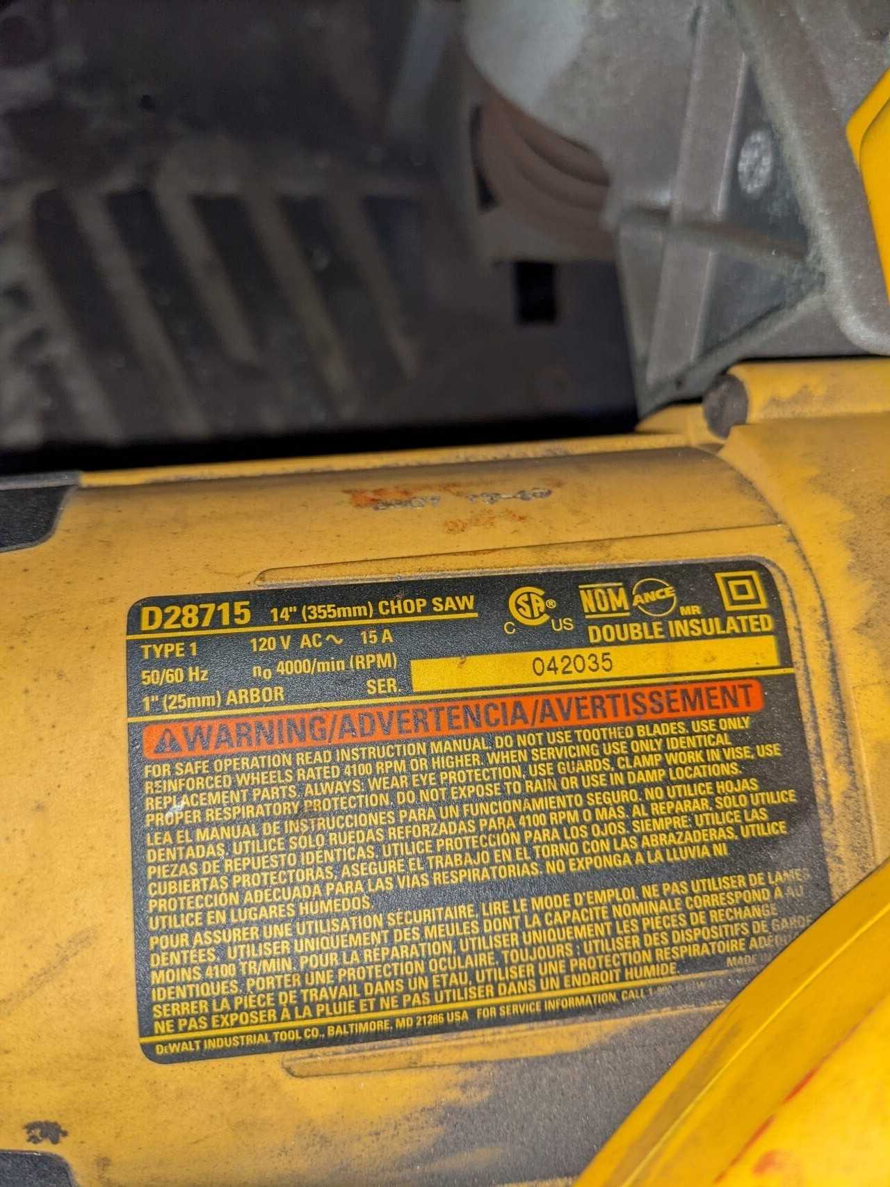 DEWALT D28715 120V-AC CHOP SAW WITH TABLE - ELECTRIC POWER TOOLS