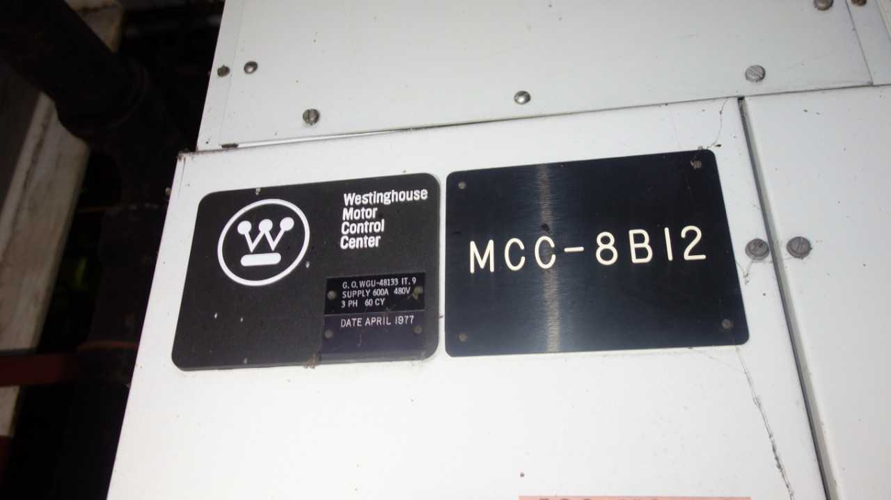 X7 VERTICAL SECTIONS OF WESTINGHOUSE MCC BUCKETS - MOTOR CONTROL CENTERS