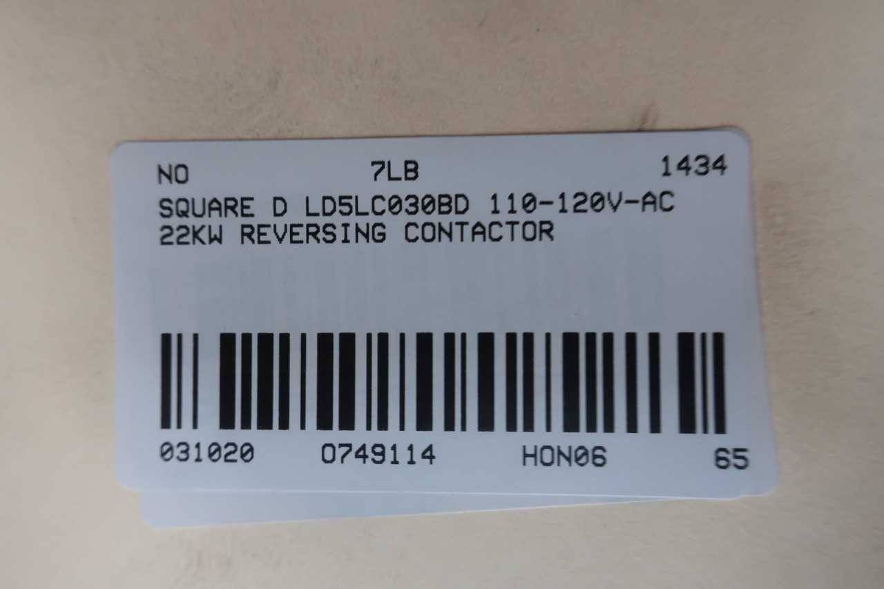 SQUARE D LD5LC030BD 110-120V-AC REVERSING CONTACTOR - CONTACTORS