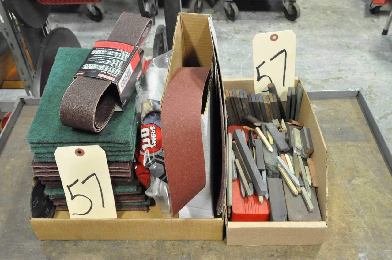Lot-3M Cloth, Sand Paper and Sanding Stones in (1) Box - ELECTRIC POWER TOOLS