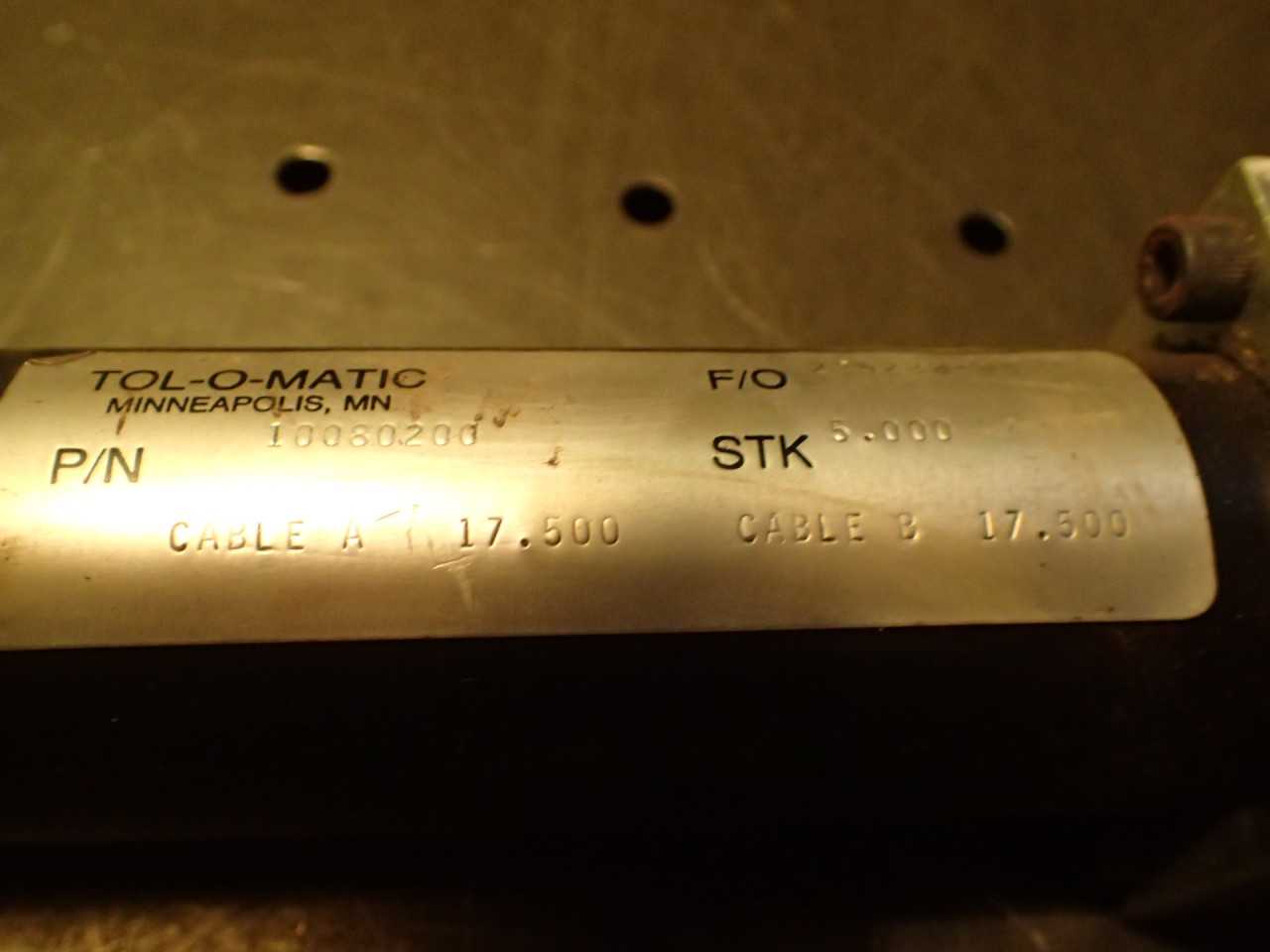 Tolomatic 10080200 Pneumatic Cable Cylinder Linear Actuator 1.5" Bore 5" Stroke - HYDRAULIC CYLINDERS