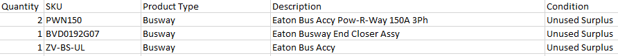 Quantity of 4x Assorted Busways - VALVES Quantity of 4x Assorted Busways - VALVES
