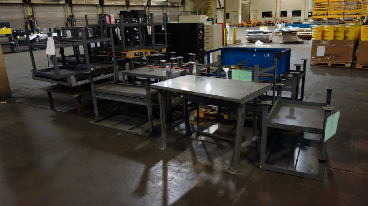 LOT OF ASSORTED STEEL PROFESSIONAL WORK TABLES - PLANT & FACILITY