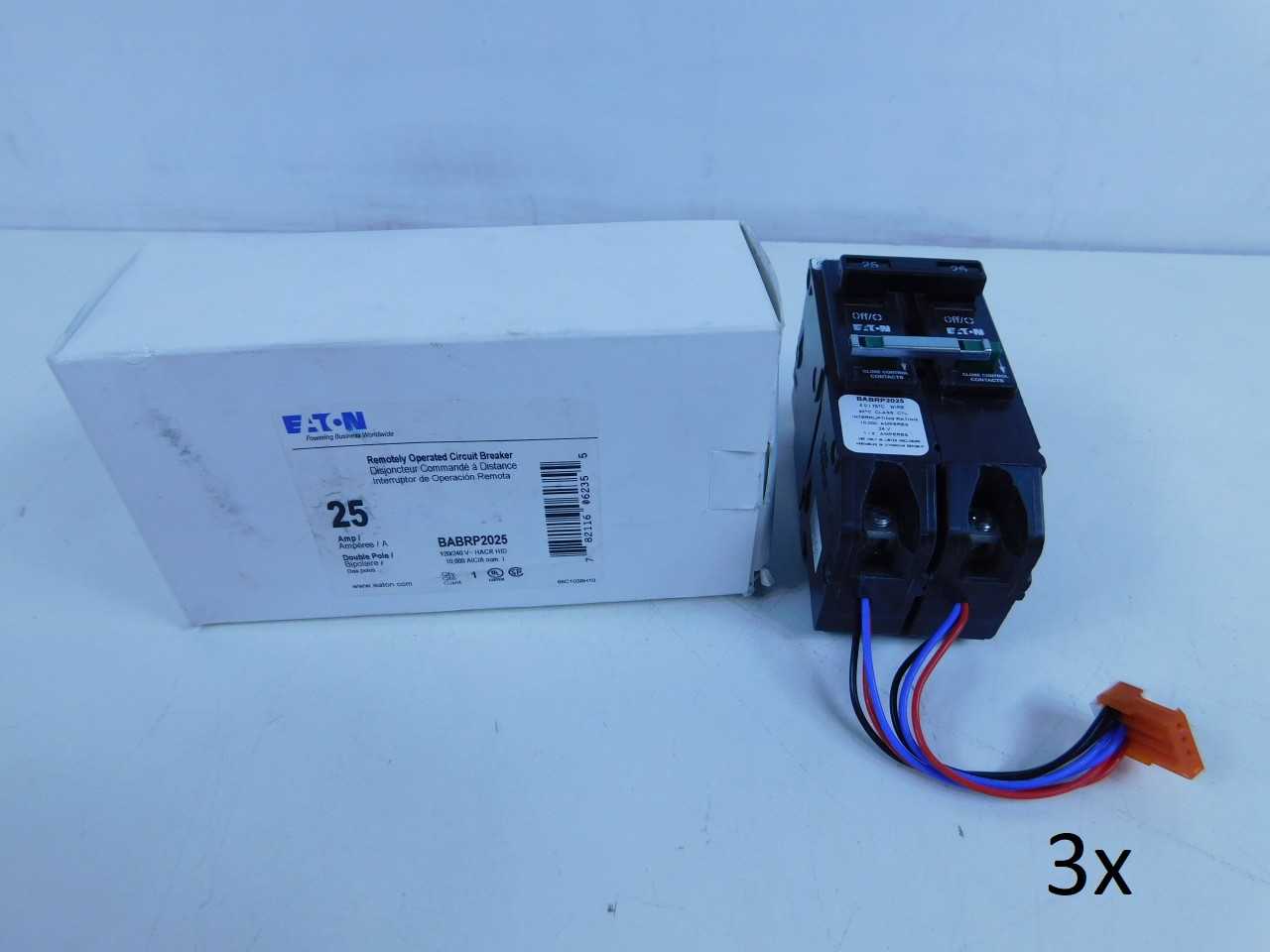 Lot of Quantity 3x BABRP2025 Bolt on Breakers - CIRCUIT BREAKERS