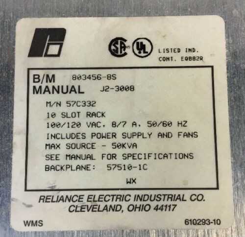 Lot of 3 Reliance Electric 57C332 10 Slot Rack- Used - Bench Tested - INDUSTRIAL PARTS