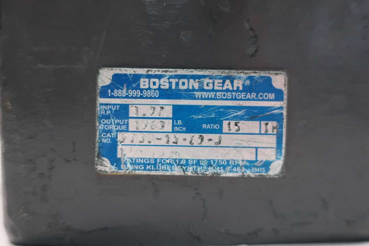 BOSTON GEAR F730-15-B9-J 3.97HP 15:1 GEAR REDUCER - GEAR REDUCERS
