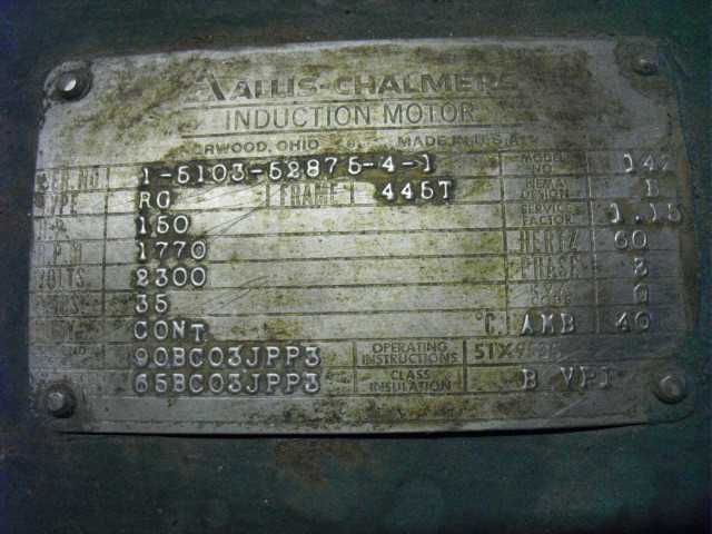 150 HP 1800 RPM 445T Frame Allis Chalmers Motor - ELECTRIC MOTORS