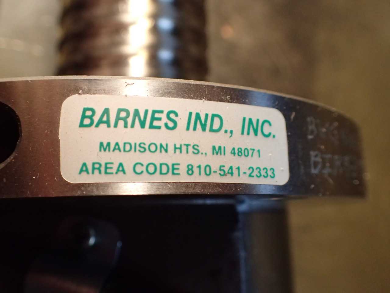 Barnes 10mm Pitch Lead Ball Screw: 10mm Pitch 450mmm Travel 45mm x1.5 Thread End - MACHINING ACCESSORIES & TOOLING