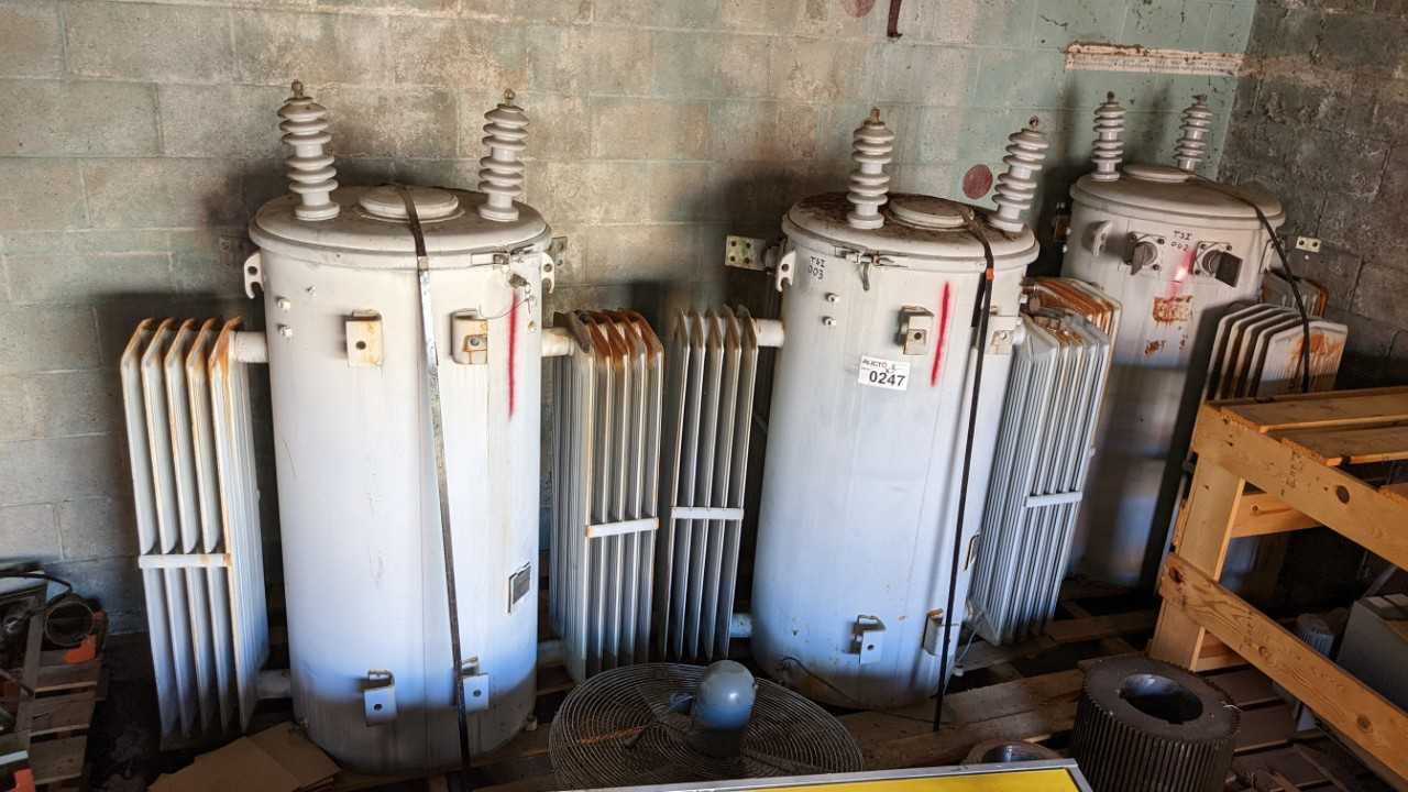 Lot of 3 General Electric 500 KVA transformers - CONTROL TRANSFORMERS