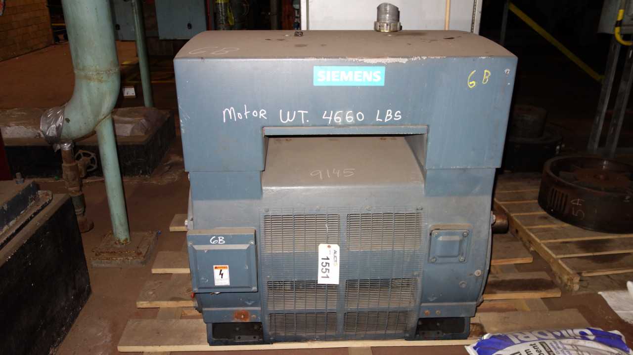 SIEMENS TYPE CG 350HP MOTOR 2300V 588Z 887RPM - ELECTRIC MOTORS