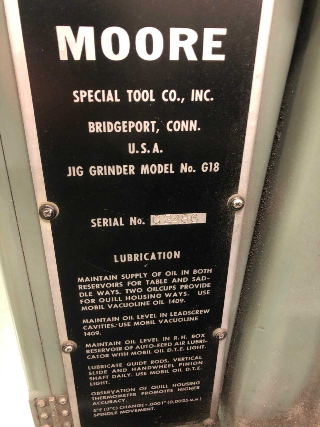 Moore CNC G-18 Jig Grinder 3 Axis - GRINDING MACHINES