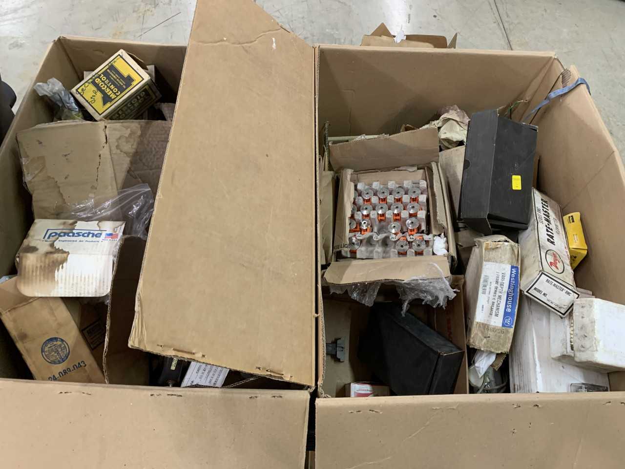 CRATE OF ELECTRICAL AUTOMATION PARTS RETURNS AND NON-WORKING ITEMS. - MISCELLANEOUS